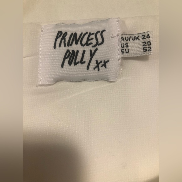 Princess Polly white long sleeve crop top, side zip, 20 - Picture 3 of 10